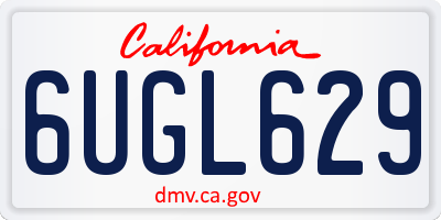 CA license plate 6UGL629