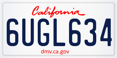 CA license plate 6UGL634