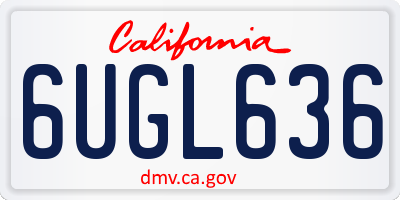 CA license plate 6UGL636