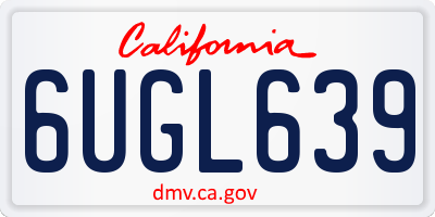 CA license plate 6UGL639