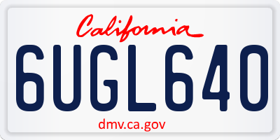 CA license plate 6UGL640