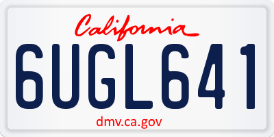 CA license plate 6UGL641
