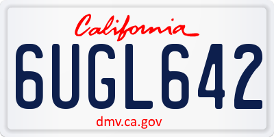 CA license plate 6UGL642