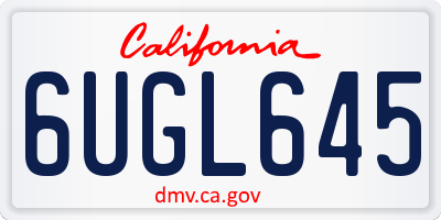 CA license plate 6UGL645