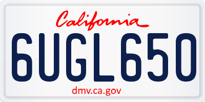 CA license plate 6UGL650
