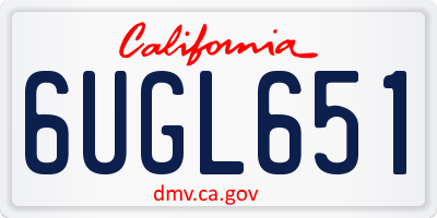 CA license plate 6UGL651