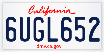 CA license plate 6UGL652