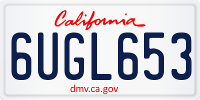CA license plate 6UGL653