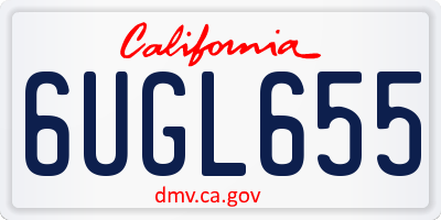 CA license plate 6UGL655