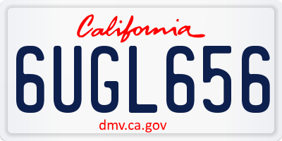 CA license plate 6UGL656