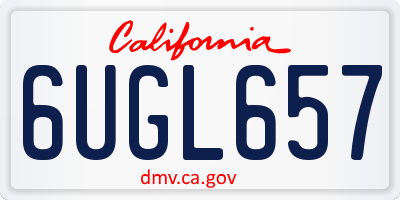 CA license plate 6UGL657