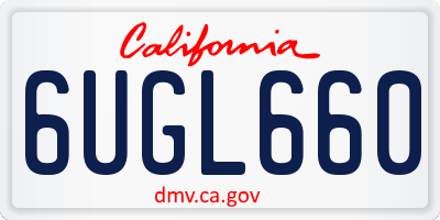CA license plate 6UGL660