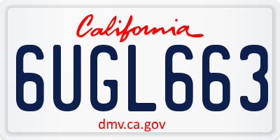 CA license plate 6UGL663