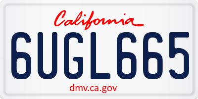 CA license plate 6UGL665