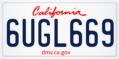 CA license plate 6UGL669