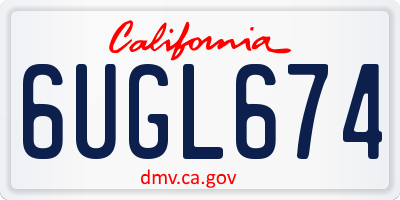 CA license plate 6UGL674
