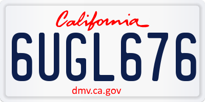 CA license plate 6UGL676