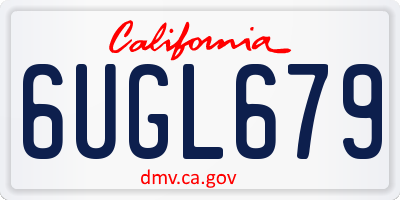 CA license plate 6UGL679