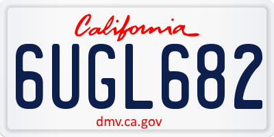 CA license plate 6UGL682