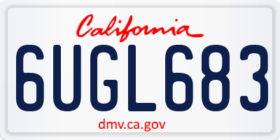 CA license plate 6UGL683