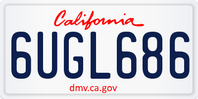 CA license plate 6UGL686