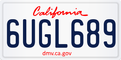 CA license plate 6UGL689