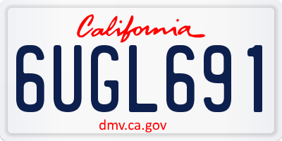 CA license plate 6UGL691
