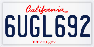 CA license plate 6UGL692