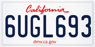 CA license plate 6UGL693
