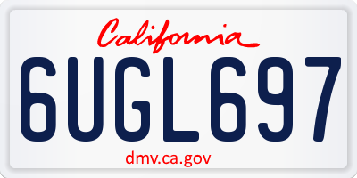 CA license plate 6UGL697