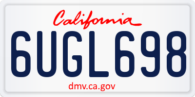 CA license plate 6UGL698