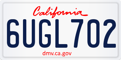 CA license plate 6UGL702