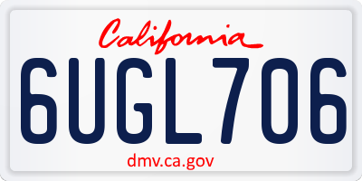 CA license plate 6UGL706