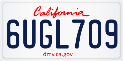 CA license plate 6UGL709
