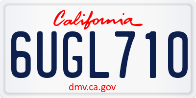 CA license plate 6UGL710