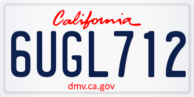 CA license plate 6UGL712