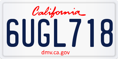CA license plate 6UGL718