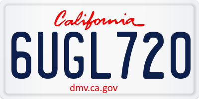 CA license plate 6UGL720