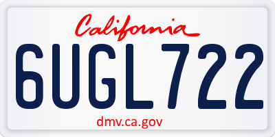 CA license plate 6UGL722