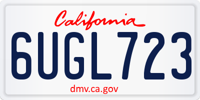 CA license plate 6UGL723