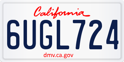 CA license plate 6UGL724