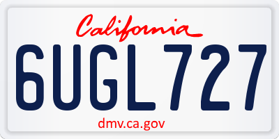 CA license plate 6UGL727
