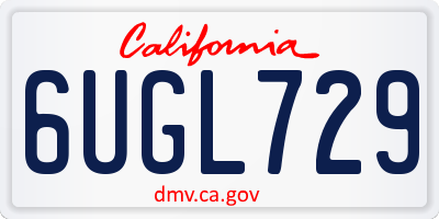 CA license plate 6UGL729