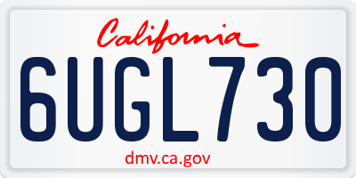 CA license plate 6UGL730