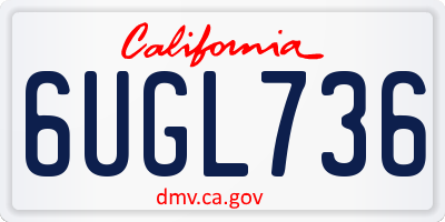CA license plate 6UGL736
