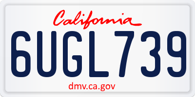 CA license plate 6UGL739
