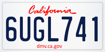 CA license plate 6UGL741
