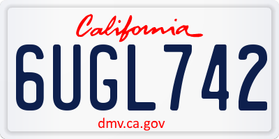 CA license plate 6UGL742