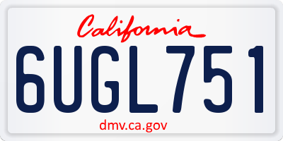 CA license plate 6UGL751