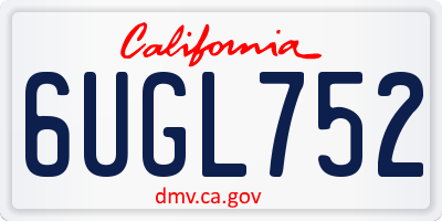 CA license plate 6UGL752
